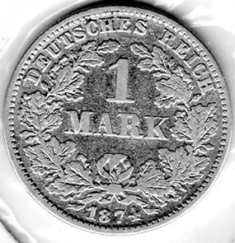 1 Mark 1874 G Kaiserreich Silbermünze