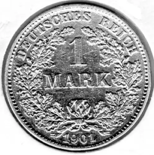 1 Mark 1901 G Deutsches Kaiserreich Silbermünze