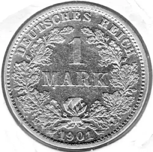 1 Mark 1901 J Deutsches Kaiserreich Silbermünze