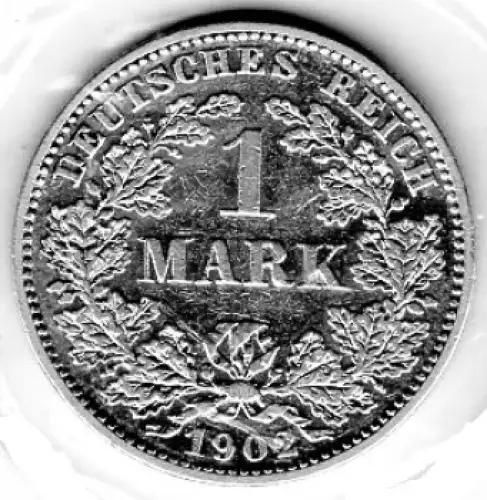 1 Mark 1902 E Deutsches Kaiserreich Silbermünze