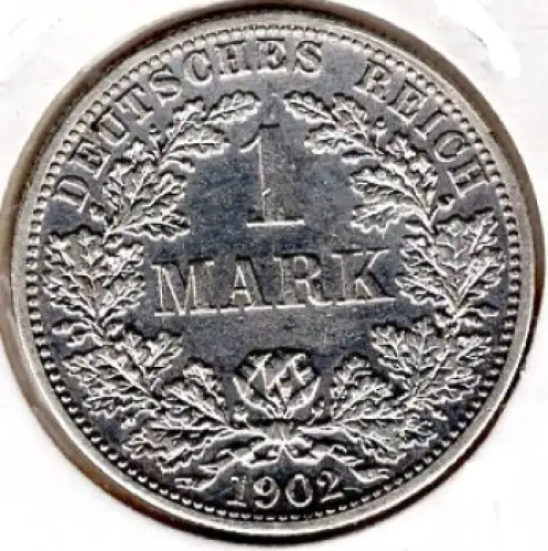 1 Mark 1902 F Deutsches Kaiserreich Silbermünze