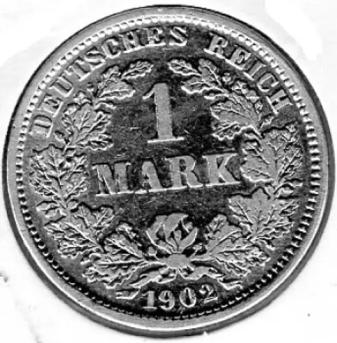 1 Mark 1902 J Deutsches Kaiserreich Silbermünze