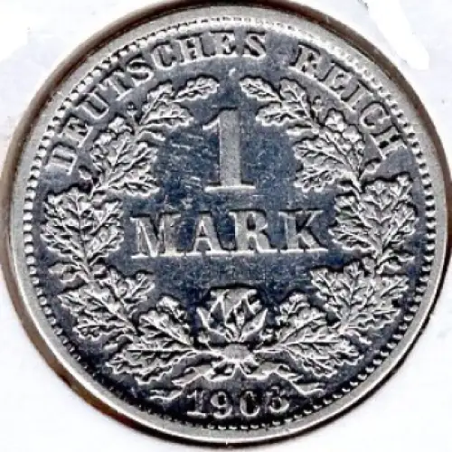 1 Mark 1903 E Deutsches Kaiserreich Silbermünze