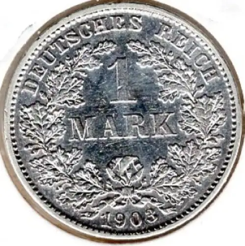 1 Mark 1903 G Deutsches Kaiserreich Silbermünze