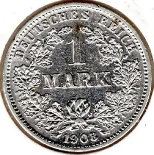 1 Mark 1903 J Deutsches Kaiserreich Silbermünze