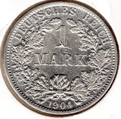 1 Mark 1904 A Deutsches Kaiserreich Silbermünze