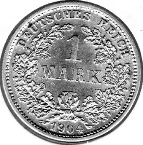 1 Mark 1904 D Deutsches Kaiserreich Silbermünze