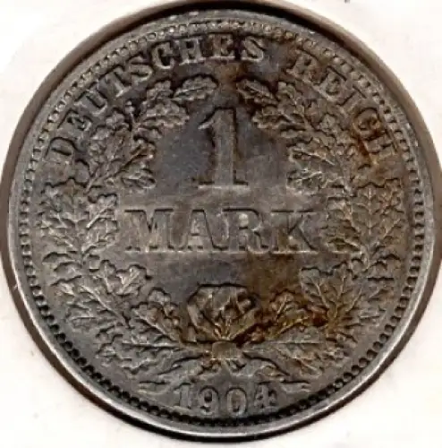 1 Mark 1904 E Deutsches Kaiserreich Silbermünze