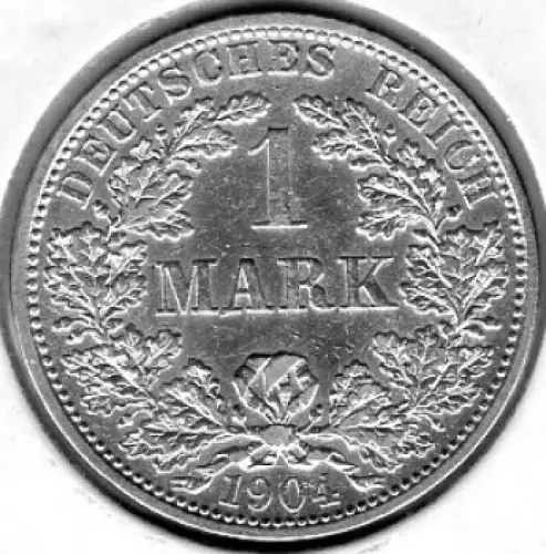 1 Mark 1904 F Deutsches Kaiserreich Silbermünze