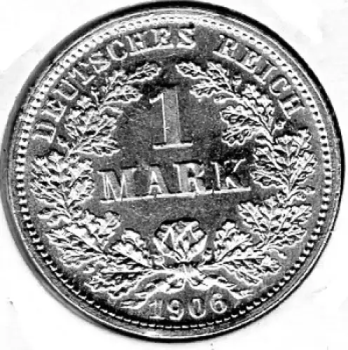 1 Mark 1906 D Deutsches Kaiserreich Silbermünze