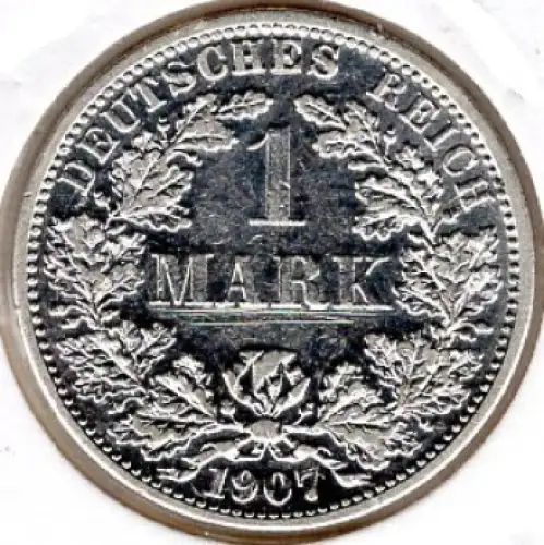 1 Mark 1907 F Deutsches Kaiserreich Silbermünze