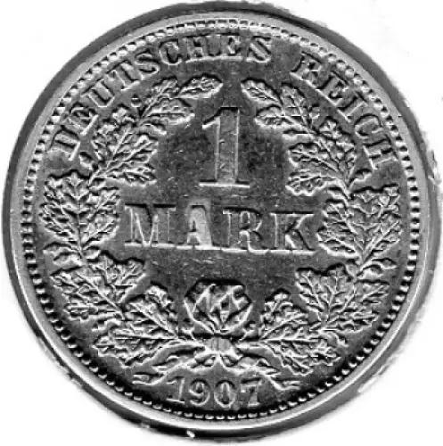 1 Mark 1907 J Deutsches Kaiserreich Silbermünze