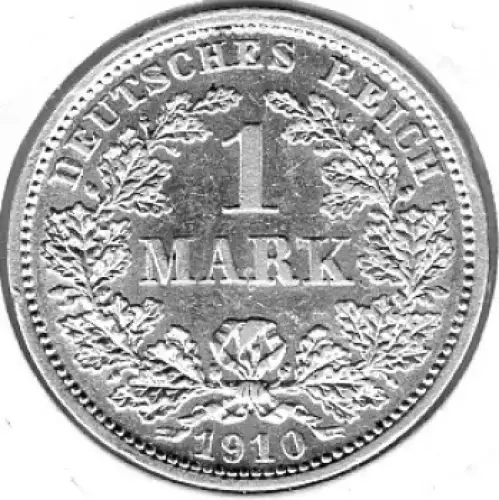 1 Mark 1910 D Deutsches Kaiserreich Silbermünze