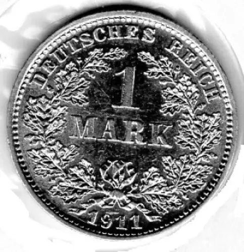 1 Mark 1911 E Deutsches Kaiserreich Silbermünze
