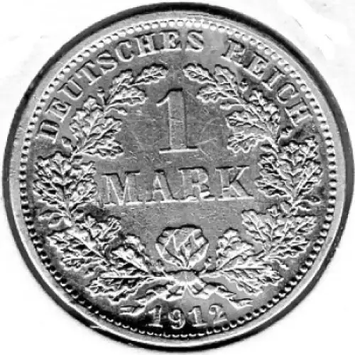 1 Mark 1912 D Deutsches Kaiserreich Silbermünze