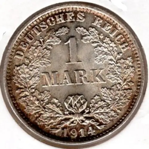 1 Mark 1914 E Deutsches Kaiserreich Silbermünze