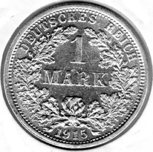 1 Mark 1915 F Deutsches Kaiserreich Silbermünze