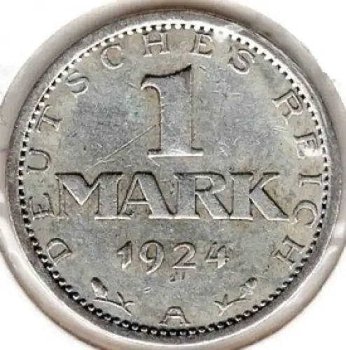 1 Mark 1924 A Weimarer Republik Silbermünze
