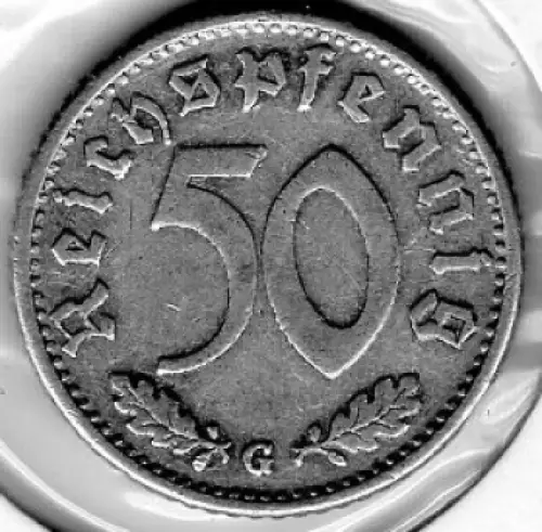 50 Reichspfennig 1935 G Drittes Reich Reichsadler