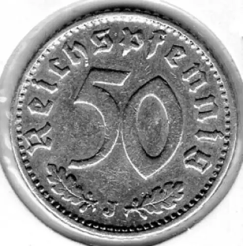 50 Reichspfennig 1935 J Drittes Reich Reichsadler