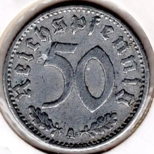 50 Reichspfennig 1940 A Drittes Reich mit Hakenkreuz
