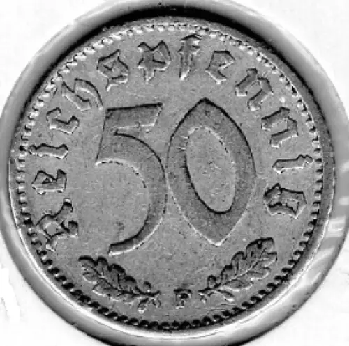 50 Reichspfennig 1941 F Drittes Reich mit Hakenkreuz