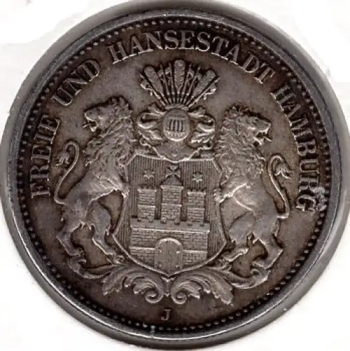 2 Mark Hamburg 1907 Silbermünze