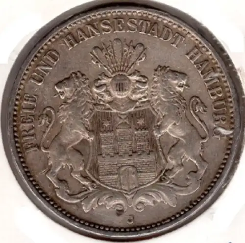 3 Mark Hamburg 1910 Silbermünze