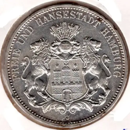 3 Mark Hamburg 1912 Silbermünze