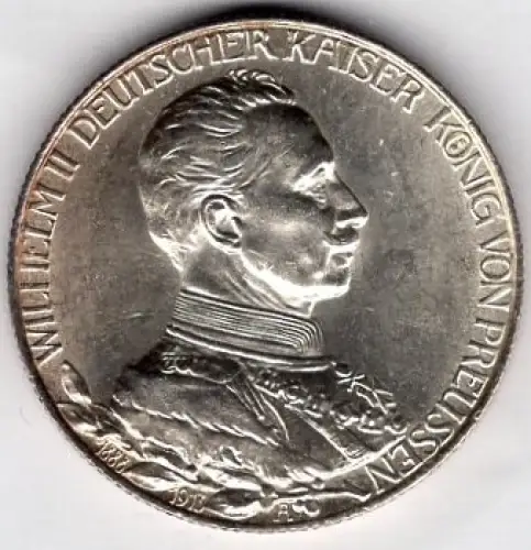 2 Mark Preussen 1913 Kaiser Wilhelm II in Uniform