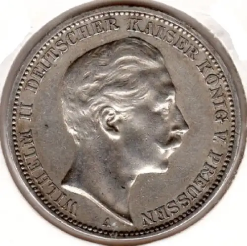3 Mark PREUSSEN 1911 Wilhelm II Silbermünze