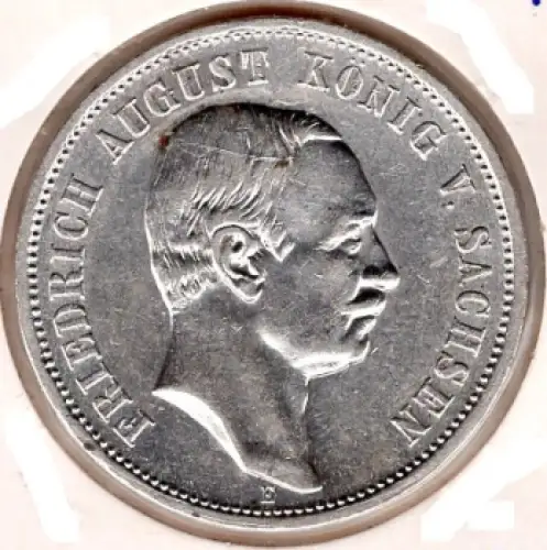 3 Mark Sachsen 1910 Friedrich August Silbermünze