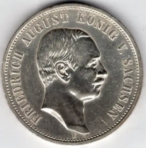 3 Mark Sachsen 1912 Friedrich August Silbermünze