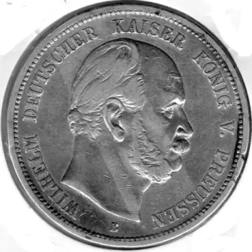5 Mark PREUSSEN 1876 B Wilhelm I. Silbermünze