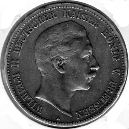 5 Mark PREUSSEN 1898 Wilhelm II Silbermünze