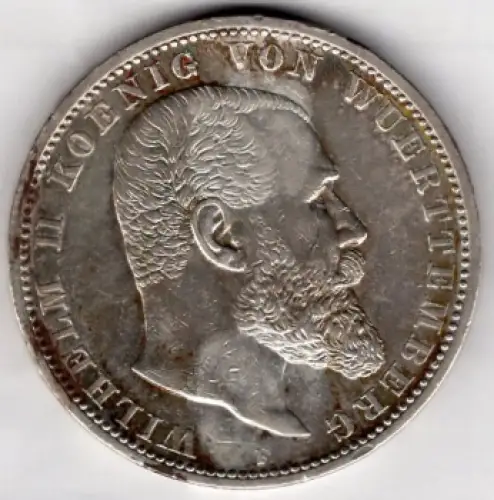 5 Mark 1902 Württemberg Wilhelm II Silbermünze