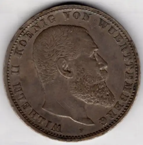 5 Mark 1903 Württemberg Wilhelm II Silbermünze