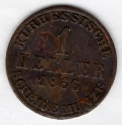 Hessen-Kassel 1 Heller 1866 Friedrich Wilhelm I Kurhessen