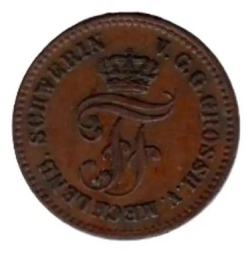 Mecklenburg Schwerin 1 Pfennig 1872 Friedrich Franz II