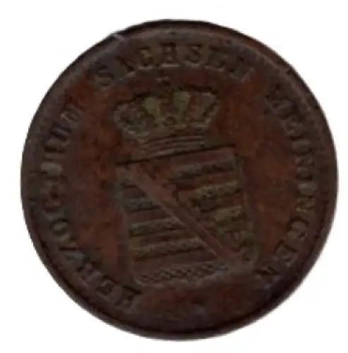Sachsen Meinigen 1 Pfennig 1868 Herzog Bernhard II