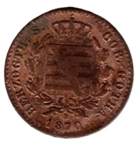 Sachsen-Coburg-Gotha 1 Pfennig 1870 B Ernst II