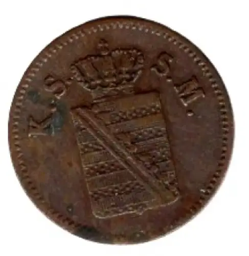 Sachsen Königreich 1 Pfennig 1859 F Johann