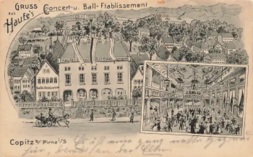 01796 Copitz Pirna Haufes Concert und Ball-Etablissement Litho o 1917