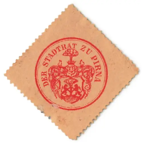 Pirna Sachsen Siegelmarke vom Stadtrat um 1920