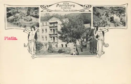 01814 Bad Schandau Villa Moritzburg Jugendstilkarte * um 1900