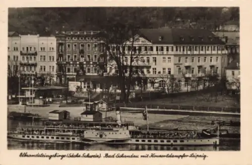 Elbdampfschiff "Leipzig" vor Bad Schandau Dampfschiff Hotel o 1944