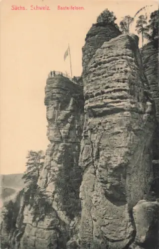 01847 Basteifelsen Kletterfelsen Sächsische Schweiz o um 1910