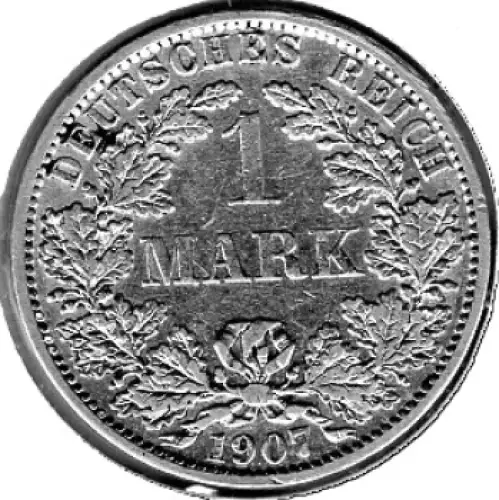 1 Mark 1907 A Deutsches Kaiserreich Silbermünze
