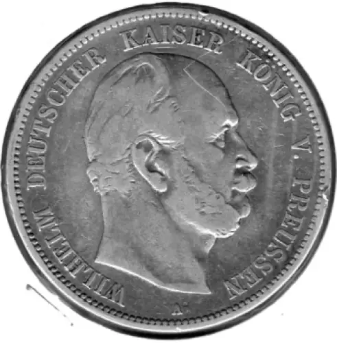 5 Mark PREUSSEN 1876 A Wilhelm I. Silbermünze