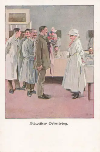 Schwesters Geburtstag Nr.12 Künstlerkarte Brynolf Wennerberg B.W.  * um 1915